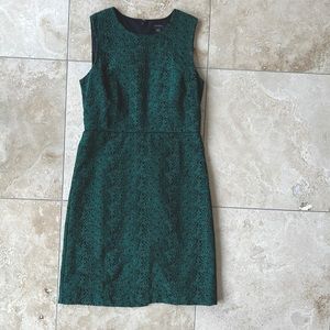 Emerald embroidered shift dress